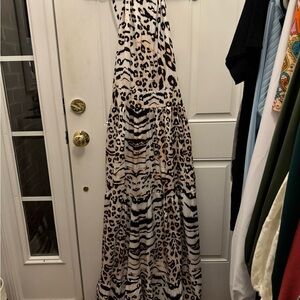 CBR Animal Print Halter Maxi Dress